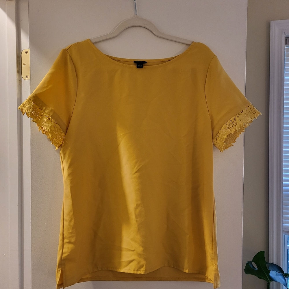 ANN TAYLOR mustard yellow blouse